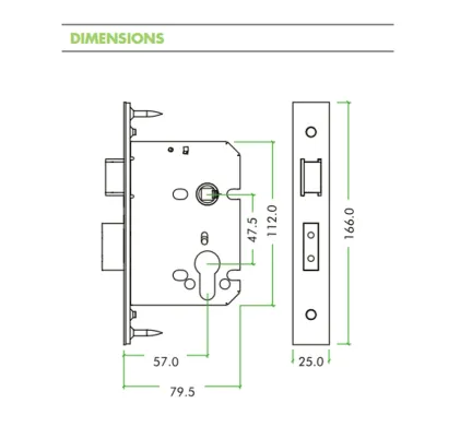 3" Euro Profile Architectural Sashlock 47.5mm Centres