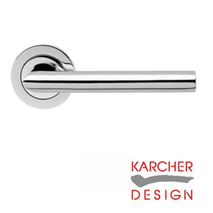 Verona Lever on Rose Door Handles - Karcher Polished Stainless Steel