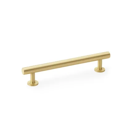128mm Alexander and Wilks Round T-Bar Cupboard Pull Handle - Satin Brass